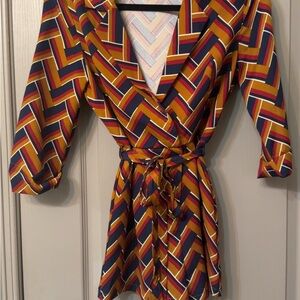 Forever 21 Multicolor Chevron Dress